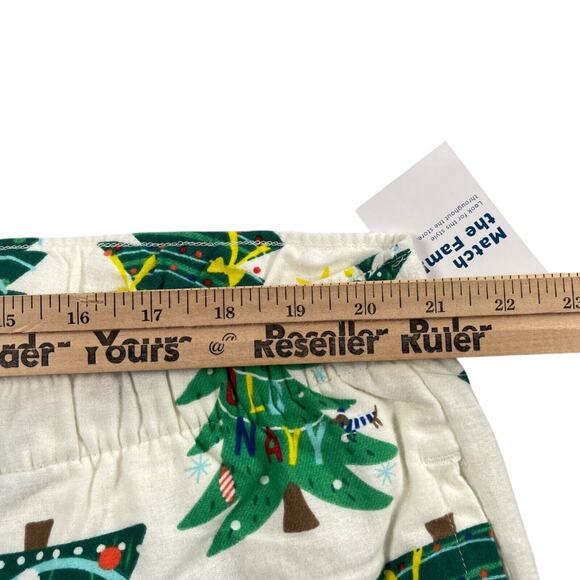 Old Navy Pajama Pants Womens 2X White Green Christmas Tree Flannel Match The Fam - Picture 9 of 16